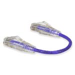 Picture of 6in Purple CAT 6 Slim PVC Ethernet Cable Snagless Clear-Claw RJ-45 M/M