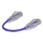 Picture of 6in Purple CAT 6 Slim PVC Ethernet Cable Snagless Clear-Claw RJ-45 M/M