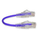 Picture of 6in Purple CAT 6 Slim PVC Ethernet Cable Snagless Clear-Claw RJ-45 M/M