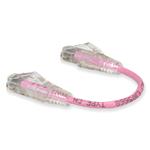 Picture of 6in Pink CAT 6 Slim PVC Ethernet Cable Snagless Clear-Claw RJ-45 M/M