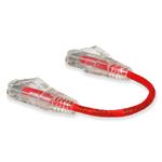 Picture of 6in Red CAT 6 Slim PVC Ethernet Cable Snagless Clear-Claw RJ-45 M/M