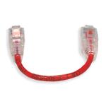 Picture of 6in Red CAT 6 Slim PVC Ethernet Cable Snagless Clear-Claw RJ-45 M/M