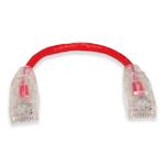 Picture of 6in Red CAT 6 Slim PVC Ethernet Cable Snagless Clear-Claw RJ-45 M/M