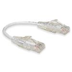Picture of 6in White CAT 6 Slim PVC Ethernet Cable Snagless Clear-Claw RJ-45 M/M