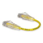 Picture of 6in Yellow CAT 6 Slim PVC Ethernet Cable Snagless Clear-Claw RJ-45 M/M