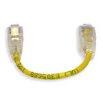 Picture of 6in Yellow CAT 6 Slim PVC Ethernet Cable Snagless Clear-Claw RJ-45 M/M