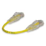 Picture of 6in Yellow CAT 6 Slim PVC Ethernet Cable Snagless Clear-Claw RJ-45 M/M