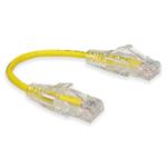 Picture of 6in Yellow CAT 6 Slim PVC Ethernet Cable Snagless Clear-Claw RJ-45 M/M
