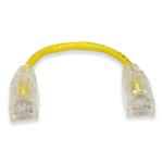 Picture of 6in Yellow CAT 6 Slim PVC Ethernet Cable Snagless Clear-Claw RJ-45 M/M