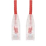 Picture of 6in Red CAT 6A Slim PVC Ethernet Cable Snagless Clear-Claw RJ-45 M/M