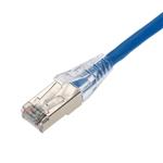 Picture of 0.5m Blue CAT 6A Shielded LSZH Ethernet Cable Snagless Easy Clear Boot RJ-45 M/M