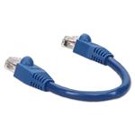 Picture of 8in Blue CAT 6A PVC Ethernet Cable Snagless Bubble Boot RJ-45 M/M