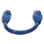 Picture of 8in Blue CAT 6A PVC Ethernet Cable Snagless Bubble Boot RJ-45 M/M