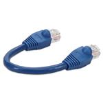 Picture of 8in Blue CAT 6A PVC Ethernet Cable Snagless Bubble Boot RJ-45 M/M