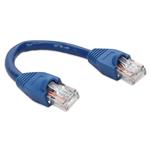 Picture of 8in Blue CAT 6A PVC Ethernet Cable Snagless Bubble Boot RJ-45 M/M
