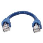 Picture of 8in Blue CAT 6A PVC Ethernet Cable Snagless Bubble Boot RJ-45 M/M