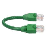 Picture of 6in Green CAT 6A PVC Ethernet Cable Snagless Bubble Boot RJ-45 M/M