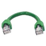 Picture of 6in Green CAT 6A PVC Ethernet Cable Snagless Bubble Boot RJ-45 M/M