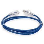 Picture of 1.5ft Blue CAT 6 Slim PVC Ethernet Cable Snagless Clear-Claw RJ-45 M/M