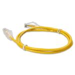 Picture of 1.5ft Yellow CAT 6A Slim PVC Ethernet Cable Snagless Clear-Claw RJ-45 M/M