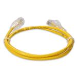 Picture of 1.5ft Yellow CAT 6A Slim PVC Ethernet Cable Snagless Clear-Claw RJ-45 M/M