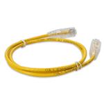Picture of 1.5ft Yellow CAT 6A Slim PVC Ethernet Cable Snagless Clear-Claw RJ-45 M/M