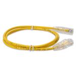 Picture of 1.5ft Yellow CAT 6A Slim PVC Ethernet Cable Snagless Clear-Claw RJ-45 M/M