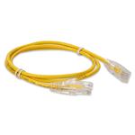 Picture of 1.5ft Yellow CAT 6A Slim PVC Ethernet Cable Snagless Clear-Claw RJ-45 M/M