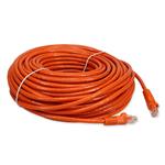 Picture of 100ft Orange CAT 6A PVC Ethernet Cable Snagless Bubble Boot RJ-45 M/M