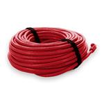 Picture of 100ft Red CAT 6A PVC Ethernet Cable Snagless Bubble Boot RJ-45 M/M