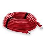 Picture of 100ft Red CAT 6A PVC Ethernet Cable Snagless Bubble Boot RJ-45 M/M