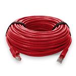 Picture of 100ft Red CAT 6A PVC Ethernet Cable Snagless Bubble Boot RJ-45 M/M