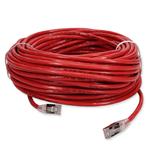 Picture of 100ft Red CAT 6 Shielded PVC Ethernet Cable Snagless Easy Clear Boot TAA RJ-45 M/M