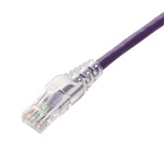 Picture of 10ft Purple CAT 5E PVC Ethernet Cable Snagless Easy Clear Boot TAA RJ-45 M/M