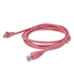 Picture of 10ft Pink CAT 5E PVC Ethernet Cable Snagless Bubble Boot RJ-45 M/M