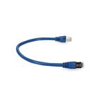 Picture of 10ft Blue CAT 6A Shielded PVC Ethernet Cable Snagless Easy Clear Boot RJ-45 M/M