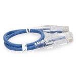 Picture of 10ft Blue CAT 6A Slim PVC Ethernet Cable Snagless Clear-Claw RJ-45 M/M