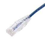 Picture of 12ft Blue CAT 6A Slim PVC Ethernet Cable Snagless Clear-Claw RJ-45 M/M