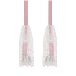 Picture of 15ft RJ-45 (Male) to RJ-45 (Male) Straight Pink Cat6A Slim UTP PVC Copper Patch Cable