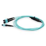 Picture of 2m MPO/UPC to 2xMPO/UPC Aqua OM4 OFNR (Riser-Rated) 16-Strand Fiber Fanout Cable