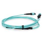 Picture of 2m MPO/UPC to 2xMPO/UPC Aqua OM4 OFNR (Riser-Rated) 16-Strand Fiber Fanout Cable