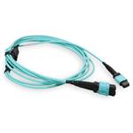 Picture of 2m MPO/UPC to 2xMPO/UPC Aqua OM4 OFNR (Riser-Rated) 16-Strand Fiber Fanout Cable