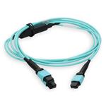 Picture of 2m MPO/UPC to 2xMPO/UPC Aqua OM4 OFNR (Riser-Rated) 16-Strand Fiber Fanout Cable