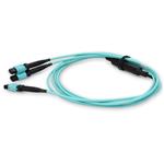 Picture of 6m MPO/UPC to 2xMPO/UPC Aqua OM4 OFNR (Riser-Rated) 16-Strand Fiber Fanout Cable