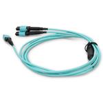 Picture of 6m MPO/UPC to 2xMPO/UPC Aqua OM4 OFNR (Riser-Rated) 16-Strand Fiber Fanout Cable