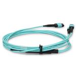 Picture of 6m MPO/UPC to 2xMPO/UPC Aqua OM4 OFNR (Riser-Rated) 16-Strand Fiber Fanout Cable