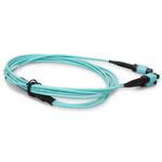 Picture of 6m MPO/UPC to 2xMPO/UPC Aqua OM4 OFNR (Riser-Rated) 16-Strand Fiber Fanout Cable