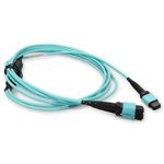 Picture of 6m MPO/UPC to 2xMPO/UPC Aqua OM4 OFNR (Riser-Rated) 16-Strand Fiber Fanout Cable