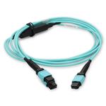 Picture of 6m MPO/UPC to 2xMPO/UPC Aqua OM4 OFNR (Riser-Rated) 16-Strand Fiber Fanout Cable