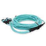 Picture of 6m MPO-16/UPC to 4xMPO/UPC Aqua OM4 OFNR (Riser-Rated) 16-Strand Fiber Fanout Cable